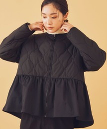 Shelly island | キルトペプラムコート(ノーカラーコート)