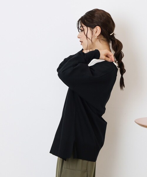 SHOO・LA・RUE(シューラルー)の「◆ポンチョ風ニットカーディガン(カーディガン/ボレロ・レディース・ダークグリーン/ブラック/ブラウン系その他/ナチュラル・00)」の10枚目の写真
