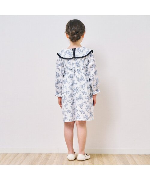 apres les cours（アプレレクール）の「【新色追加・WEB限定】 ラッフルベルスリーブワンピース（ワンピース・キッズ・ブラック/ドット/レッド/インディゴブルー/ネイビー/ミント/チャコール・140/100/110/90/120/130/80）」の11枚目の写真