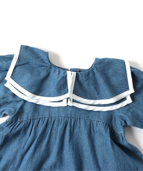 apres les cours（アプレレクール）の「【新色追加・WEB限定】 ラッフルベルスリーブワンピース（ワンピース・キッズ・ブラック/ドット/レッド/インディゴブルー/ネイビー/ミント/チャコール・140/100/110/90/120/130/80）」の22枚目の写真