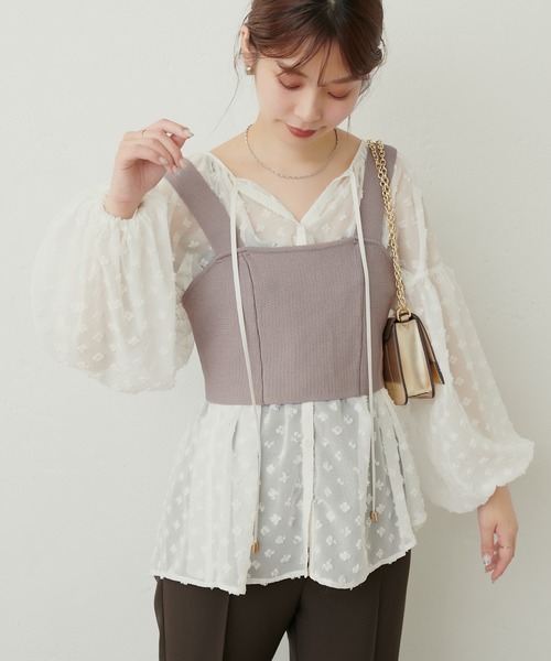 ohga ジャガードギャザーブラウス ホワイト ohga ジャガードギャザーブラウス ホワイト ohga ジャガード