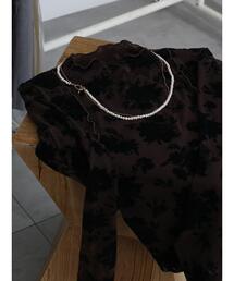 Te chichi | フラワーフロッキーチュールトップス(Tシャツ/カットソー)