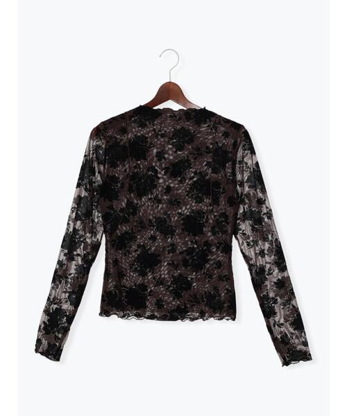 Te chichi（テチチ）の「フラワーフロッキーチュールトップス（Tシャツ/カットソー・レディース・ブラック/ブラウン・F）」の10枚目の写真