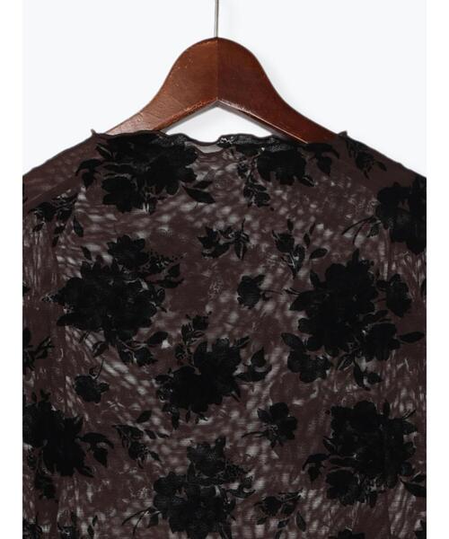 Te chichi（テチチ）の「フラワーフロッキーチュールトップス（Tシャツ/カットソー・レディース・ブラック/ブラウン・F）」の5枚目の写真