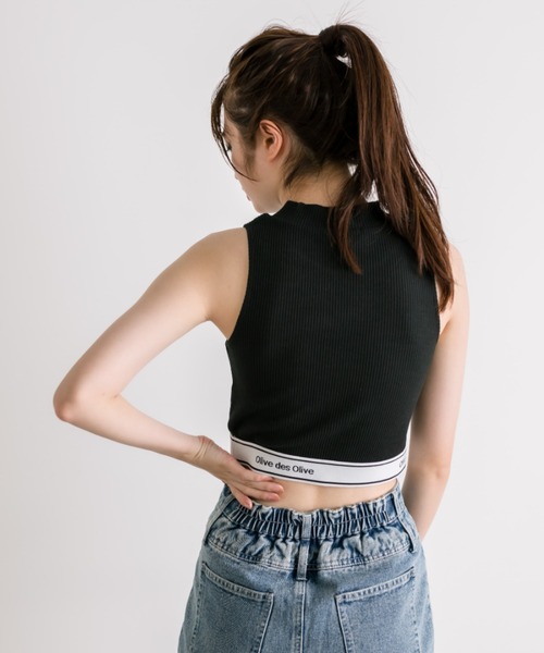 OLIVE des OLIVE（オリーブデオリーブ）の「裾ロゴプチハイインナー　1032060080（タンクトップ・レディース・オフホワイト/ブラック/トップグレー・FREE）」の12枚目の写真