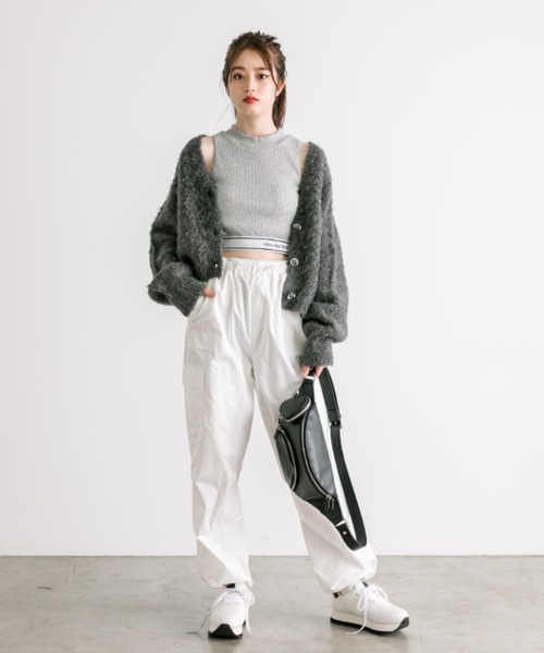 OLIVE des OLIVE（オリーブデオリーブ）の「裾ロゴプチハイインナー　1032060080（タンクトップ・レディース・オフホワイト/ブラック/トップグレー・FREE）」の13枚目の写真