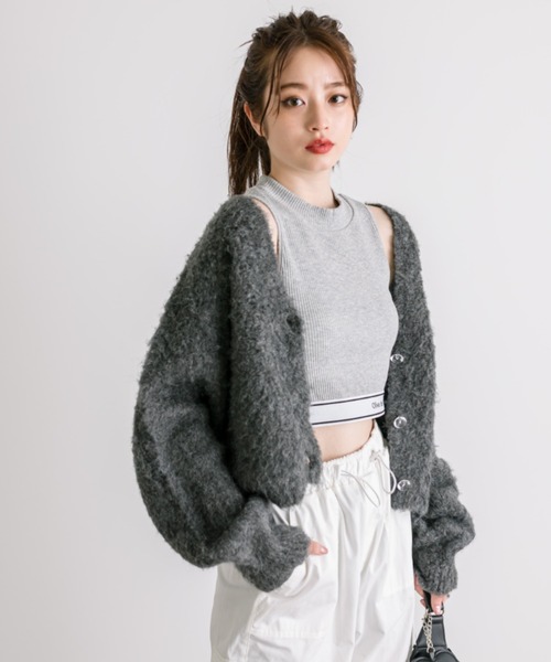 OLIVE des OLIVE（オリーブデオリーブ）の「裾ロゴプチハイインナー　1032060080（タンクトップ・レディース・オフホワイト/ブラック/トップグレー・FREE）」の14枚目の写真