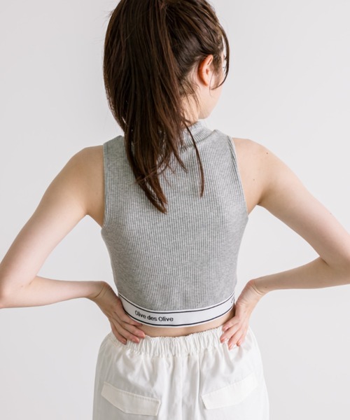 OLIVE des OLIVE（オリーブデオリーブ）の「裾ロゴプチハイインナー　1032060080（タンクトップ・レディース・オフホワイト/ブラック/トップグレー・FREE）」の17枚目の写真