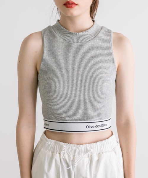 OLIVE des OLIVE（オリーブデオリーブ）の「裾ロゴプチハイインナー　1032060080（タンクトップ・レディース・オフホワイト/ブラック/トップグレー・FREE）」の18枚目の写真
