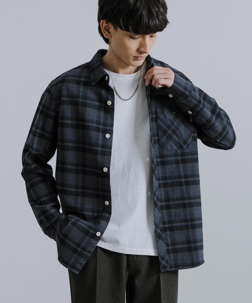 KRIFF MAYER(クリフメイヤー)の「KRIFF MAYER クリフメイヤー ビエラネルチェックシャツ 2313400(シャツ/ブラウス・メンズ・チャコールグレー/ナチュラル/マルチ/カーキ・L/M/XL)」の6枚目の写真