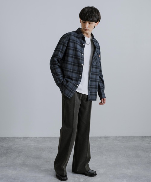 KRIFF MAYER(クリフメイヤー)の「KRIFF MAYER クリフメイヤー ビエラネルチェックシャツ 2313400(シャツ/ブラウス・メンズ・チャコールグレー/ナチュラル/マルチ/カーキ・L/M/XL)」の8枚目の写真