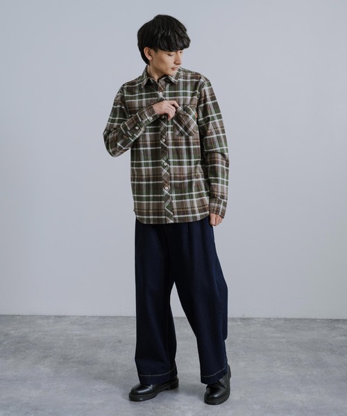 KRIFF MAYER(クリフメイヤー)の「KRIFF MAYER クリフメイヤー ビエラネルチェックシャツ 2313400(シャツ/ブラウス・メンズ・チャコールグレー/ナチュラル/マルチ/カーキ・L/M/XL)」の13枚目の写真