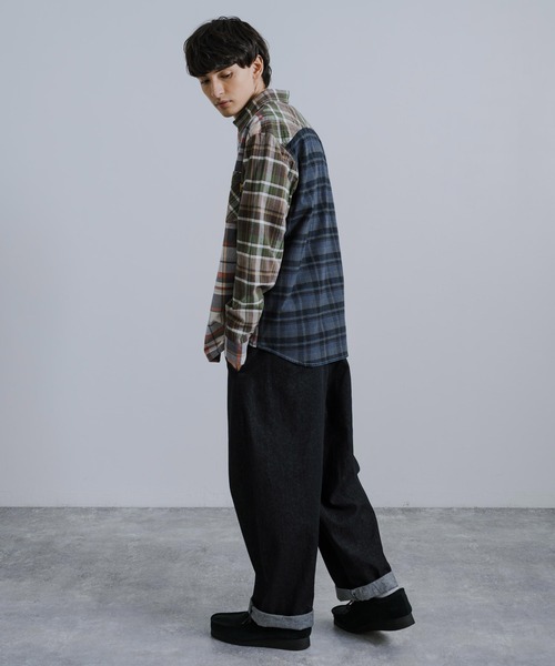 KRIFF MAYER(クリフメイヤー)の「KRIFF MAYER クリフメイヤー ビエラネルチェックシャツ 2313400(シャツ/ブラウス・メンズ・チャコールグレー/ナチュラル/マルチ/カーキ・L/M/XL)」の20枚目の写真