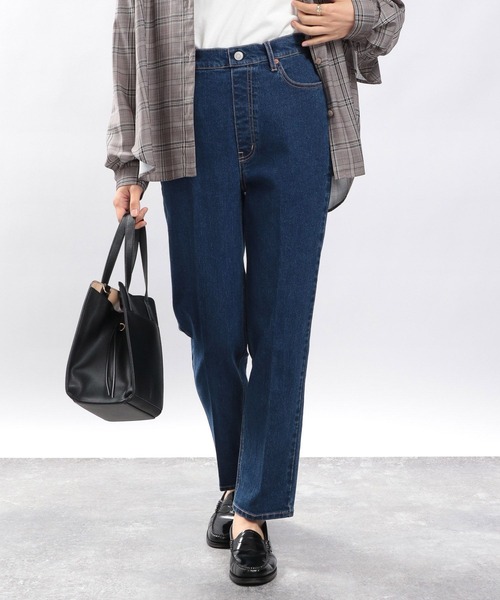 GLOBAL WORK Smile Seed Store（グローバルワーク スマイルシードストア）の「ストレッチスリムテーパードデニムパンツ/180895（デニムパンツ・レディース・ブルー系その他5/ブラック/スカイブルー・MEDIUM/LARGE/SMALL）」の3枚目の写真