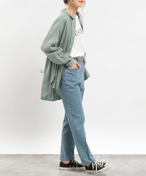 GLOBAL WORK Smile Seed Store（グローバルワーク スマイルシードストア）の「ストレッチスリムテーパードデニムパンツ/180895（デニムパンツ・レディース・ブルー系その他5/ブラック/スカイブルー・MEDIUM/LARGE/SMALL）」の21枚目の写真