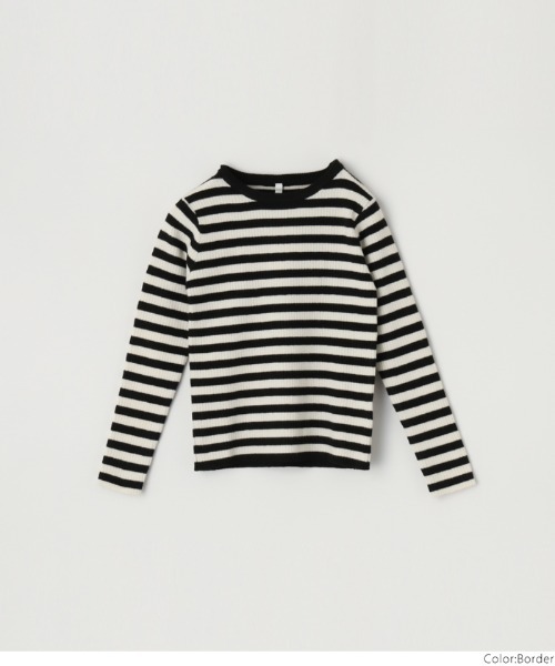 coca（coca）（コカ）の「【WEB限定セール】キッズ アンゴラタッチクルーネックニットトップス（ニット/セーター・キッズ・アイボリー/ブラック/その他1・140/110/130/120）」の5枚目の写真