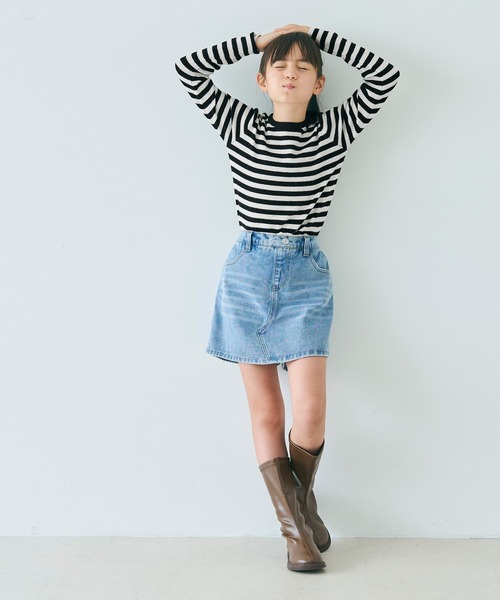 coca（coca）（コカ）の「【WEB限定セール】キッズ アンゴラタッチクルーネックニットトップス（ニット/セーター・キッズ・アイボリー/ブラック/その他1・140/110/130/120）」の19枚目の写真