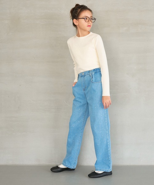 coca（coca）（コカ）の「【WEB限定セール】キッズ アンゴラタッチクルーネックニットトップス（ニット/セーター・キッズ・アイボリー/ブラック/その他1・140/110/130/120）」の22枚目の写真