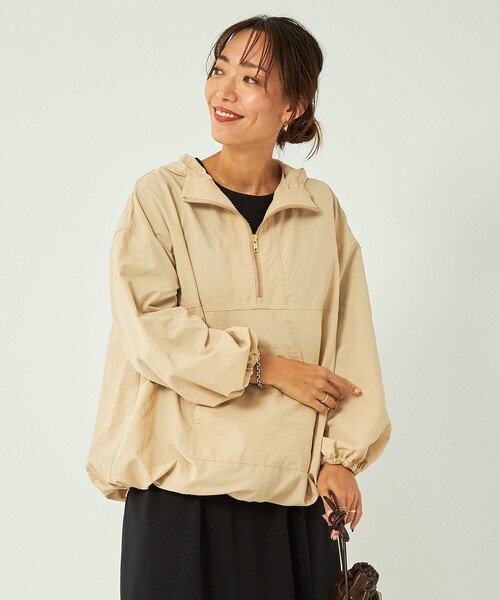 green label relaxing(グリーンレーベルリラクシング)の「アノラック パーカー -撥水・防風・ウォッシャブル-(ナイロンジャケット・レディース・ブラック/モカ/ベージュ・FREE)」の7枚目の写真