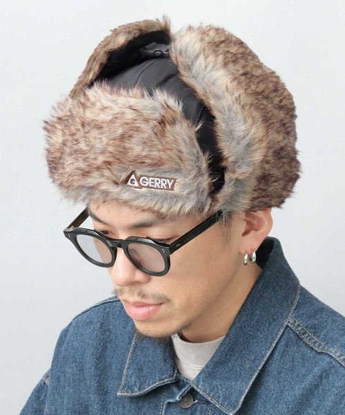 GERRY(ジェリー)の「ミックスファー ナイロン フライトキャップ(キャップ・メンズ・ブラック/カーキ・FREE)」の7枚目の写真