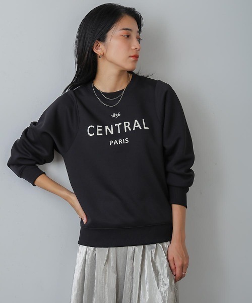Bou Jeloud(ブージュルード)の「軽量ボンディングカレッジプルオーバー(Tシャツ/カットソー・レディース・ブラック/アイボリー・FREE)」の2枚目の写真
