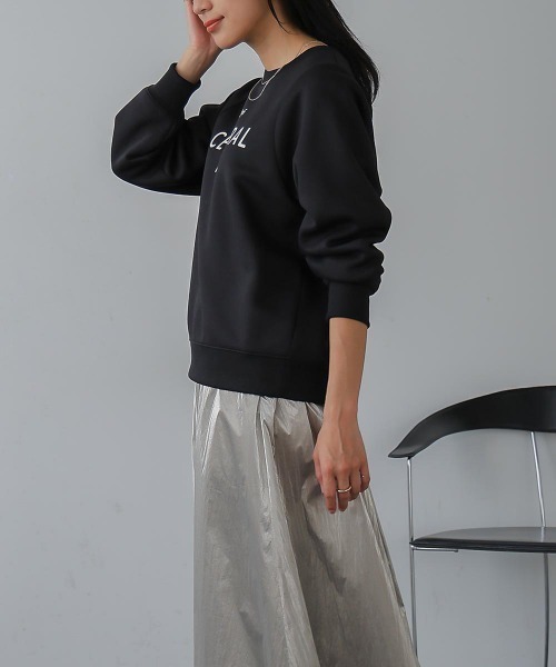 Bou Jeloud(ブージュルード)の「軽量ボンディングカレッジプルオーバー(Tシャツ/カットソー・レディース・ブラック/アイボリー・FREE)」の17枚目の写真