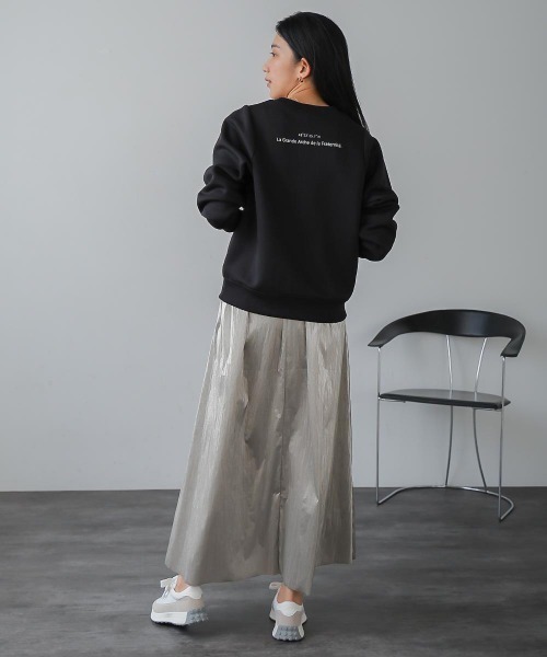 Bou Jeloud(ブージュルード)の「軽量ボンディングカレッジプルオーバー(Tシャツ/カットソー・レディース・ブラック/アイボリー・FREE)」の19枚目の写真