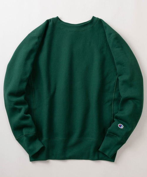 Champion（チャンピオン）の「【Champion/チャンピオン】REVERSWEAVE ワンポイントワッペンデザイン クルーネック スウェット/長袖トレーナー（スウェット・メンズ・オートミール/ブラック/グレー/ネイビー/ホワイト/ダークグリーン・M/XL/L）」の5枚目の写真