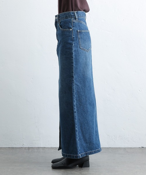 COLONY 2139（コロニートゥーワンスリーナイン）の「フロントスリットデニムロングスカート（デニムスカート・レディース・ブラック/サックスブルー/ブルー/ダークブルー/ネイビー・SMALL/MEDIUM）」の7枚目の写真