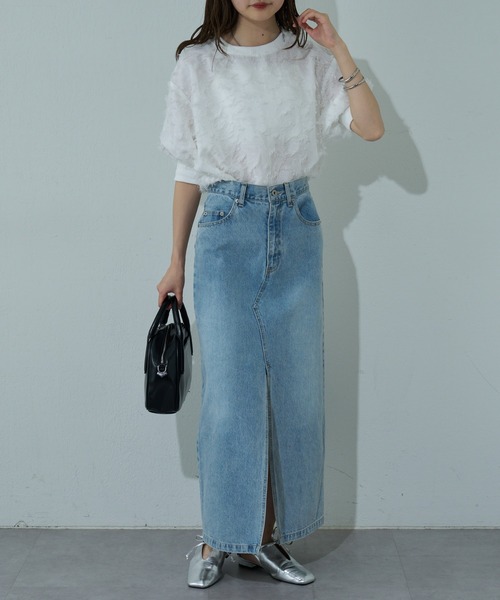 COLONY 2139（コロニートゥーワンスリーナイン）の「フロントスリットデニムロングスカート（デニムスカート・レディース・ブラック/サックスブルー/ブルー/ダークブルー/ネイビー・SMALL/MEDIUM）」の15枚目の写真