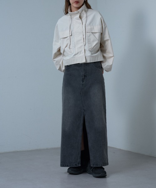 COLONY 2139（コロニートゥーワンスリーナイン）の「フロントスリットデニムロングスカート（デニムスカート・レディース・ブラック/サックスブルー/ブルー/ダークブルー/ネイビー・SMALL/MEDIUM）」の19枚目の写真