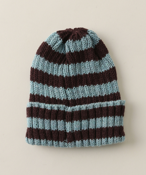 Santelli Francesca(サンテッリフランチェスカ)の「【Santelli Francesca/サンテッリフランチェスカ】 horizontal stripes kn:キャップ(ハット・レディース・エメラルドブルー/ホワイト系その他・FREE)」の2枚目の写真