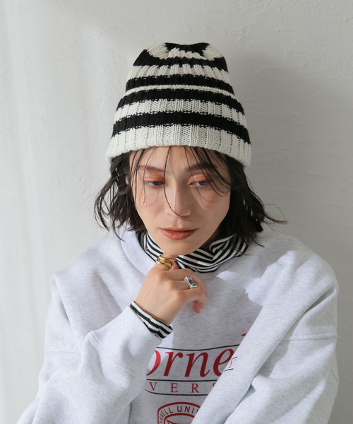 Santelli Francesca(サンテッリフランチェスカ)の「【Santelli Francesca/サンテッリフランチェスカ】 horizontal stripes kn:キャップ(ハット・レディース・エメラルドブルー/ホワイト系その他・FREE)」の10枚目の写真