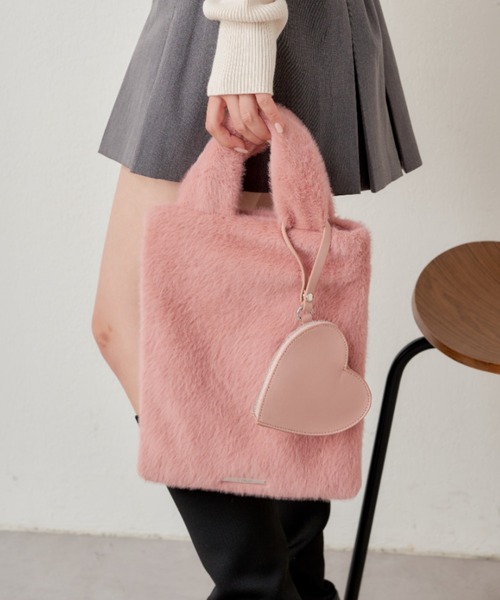 ちこ セール】レザーポーチ付ファースクエアトート（トートバッグ）｜Chico