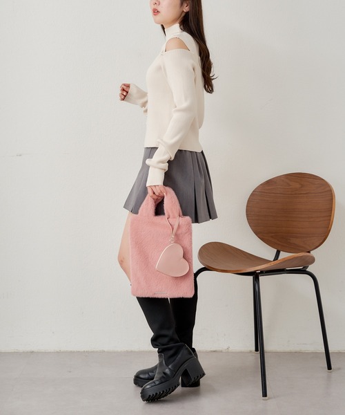 セール】レザーポーチ付ファースクエアトート（トートバッグ）｜Chico