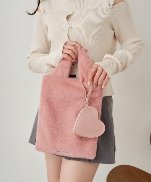 セール】レザーポーチ付ファースクエアトート（トートバッグ）｜Chico