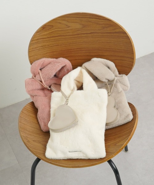 セール】レザーポーチ付ファースクエアトート（トートバッグ）｜Chico