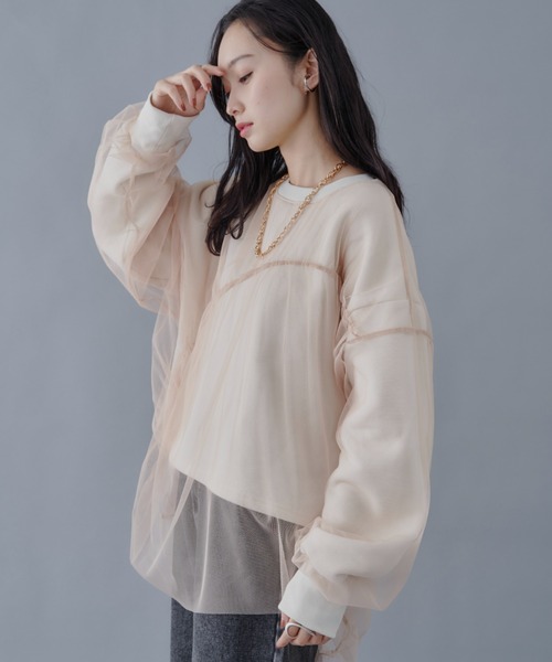 Shelly island(シェリーアイランド)の「シアーレイヤードスウェット(スウェット・レディース・ホワイト/チャコールグレー/ホワイト系その他/グレー系その他・FREE)」の15枚目の写真