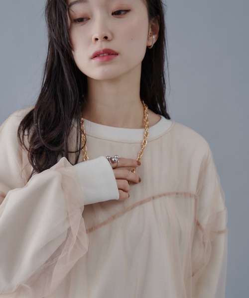 Shelly island(シェリーアイランド)の「シアーレイヤードスウェット(スウェット・レディース・ホワイト/チャコールグレー/ホワイト系その他/グレー系その他・FREE)」の17枚目の写真