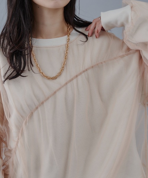 Shelly island(シェリーアイランド)の「シアーレイヤードスウェット(スウェット・レディース・ホワイト/チャコールグレー/ホワイト系その他/グレー系その他・FREE)」の18枚目の写真