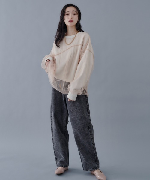 Shelly island(シェリーアイランド)の「シアーレイヤードスウェット(スウェット・レディース・ホワイト/チャコールグレー/ホワイト系その他/グレー系その他・FREE)」の19枚目の写真