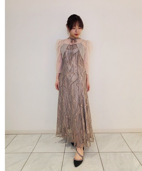 Cupid Heart(キューピッドハート)の「【Cupid Heart】結婚式ドレス!set upボレロ&刺繍レースドレス(ドレス・レディース・チャコールグレー/ブラウン/グリーン/ベージュ・MEDIUM)」の20枚目の写真