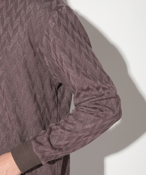 UNION STATION（ユニオンステーション）の「ミルジャガードチェック柄VネックロンT（Tシャツ/カットソー・メンズ・ネイビー/ブラウン/サックスブルー・LL/M/S/L）」の14枚目の写真