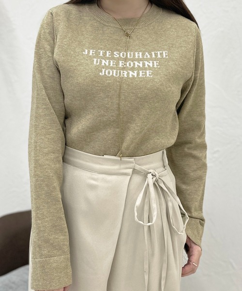 apres jour clair(アプレジュールクレア)の「【apres jour clair】ロゴジャガードニット【ZOZOTOWN限定アイテム】(ニット/セーター・レディース・グレー/ボルドー/グリーン・X-LARGE/フリー)」の16枚目の写真