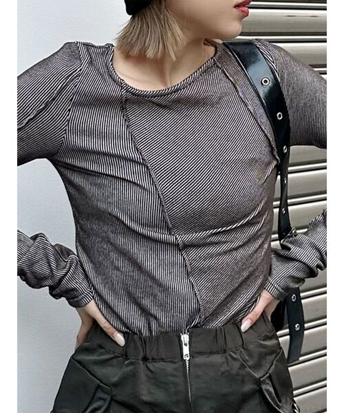 MURUA（ムルーア）の「ランダムスイッチカットトップス（Tシャツ/カットソー・レディース・ライトブルー/グレー/ライトグリーン/アイボリー・FREE）」の3枚目の写真