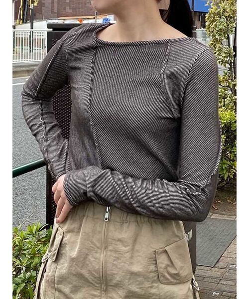 MURUA（ムルーア）の「ランダムスイッチカットトップス（Tシャツ/カットソー・レディース・ライトブルー/グレー/ライトグリーン/アイボリー・FREE）」の9枚目の写真