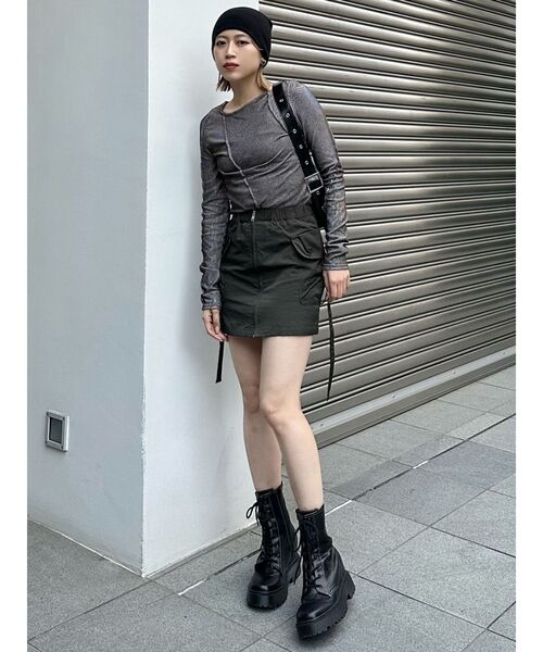 MURUA（ムルーア）の「ランダムスイッチカットトップス（Tシャツ/カットソー・レディース・ライトブルー/グレー/ライトグリーン/アイボリー・FREE）」の17枚目の写真