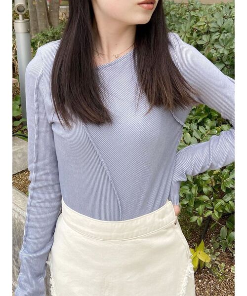 MURUA（ムルーア）の「ランダムスイッチカットトップス（Tシャツ/カットソー・レディース・ライトブルー/グレー/ライトグリーン/アイボリー・FREE）」の18枚目の写真