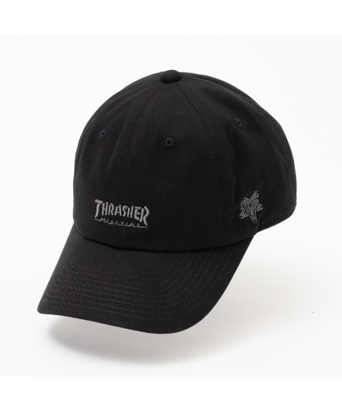 THRASHER（スラッシャー）の「THRASHER ロゴ刺繍ローキャップ（キャップ・メンズ・グレー/アイボリー/ベージュ/ブラック/ネイビー・フリー）」の2枚目の写真