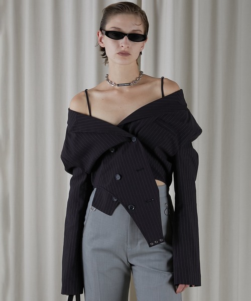 PRANK PROJECT（プランクプロジェクト）の「オフショルダーボディスーツ / Off-Shoulder Bodysuits（Tシャツ/カットソー・レディース・ブラック/アイボリー・FREE）」の10枚目の写真